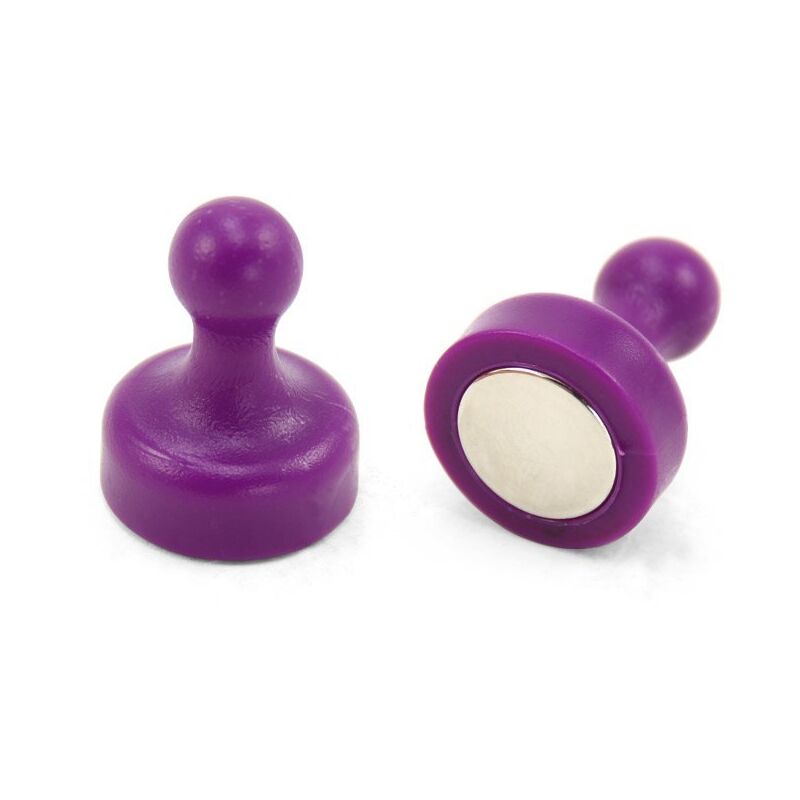 foto del prodotto magneta skittle purple ad alta potenza per frigorifero, ufficio, lavagna, tabellone, archiviazione 19mm dia x 25mm di altezza pacco di 2 di 2