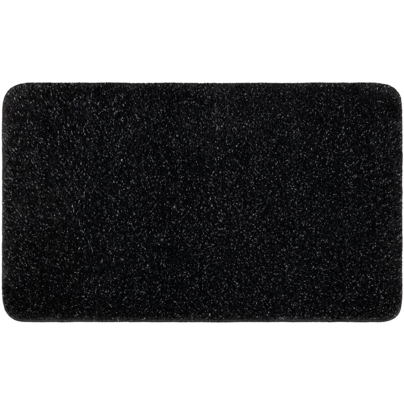 foto del prodotto rugsx tappeto da bagno synergy, glamour, antiscivolo, morbido lurex nero black 60x100 cm