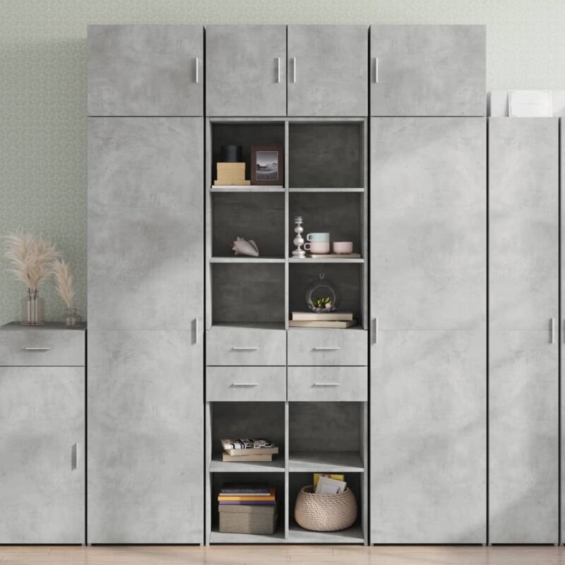 foto del prodotto armadietto grigio cemento 70x42,5x225 cm in legno multistrato vidaxl