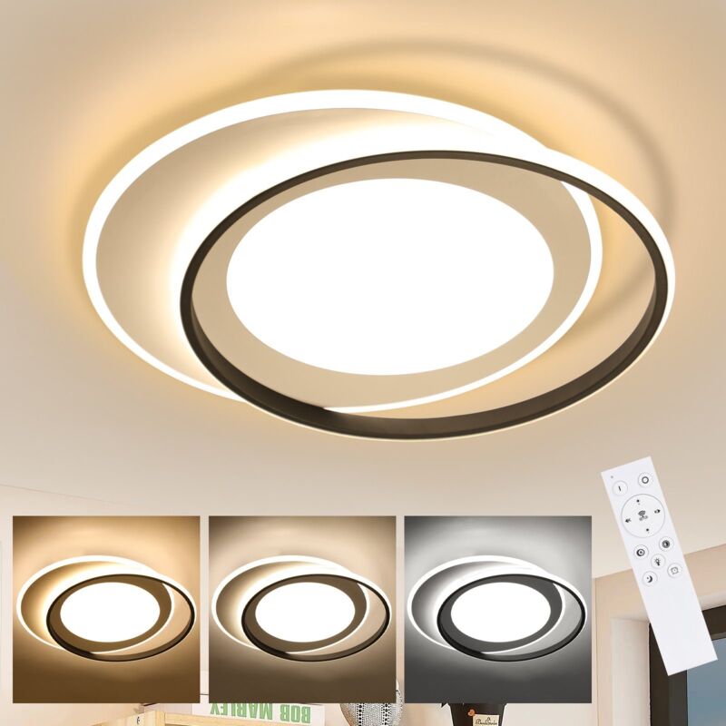 foto del prodotto gbly led plafoniera camera da letto soggiorno nero dimmerabile 66w lampada da camera da letto con telecomando soggiorno plafoniera moderna cucina
