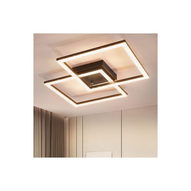 foto del prodotto gbly plafoniera led design moderno 24w cristallo bianco caldo plafoniera soggiorno luce 3000k moderna plafoniere metallo nero per soggiorno