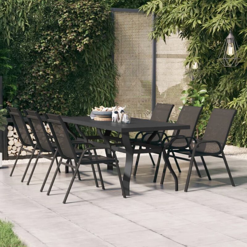 foto del prodotto prolenta premium furniture limited tavolo da giardino nero 180x80x70 cm in