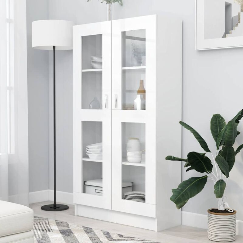 foto del prodotto furniture limited armadietto con vetrina bianco 82,5x30,5x150cm