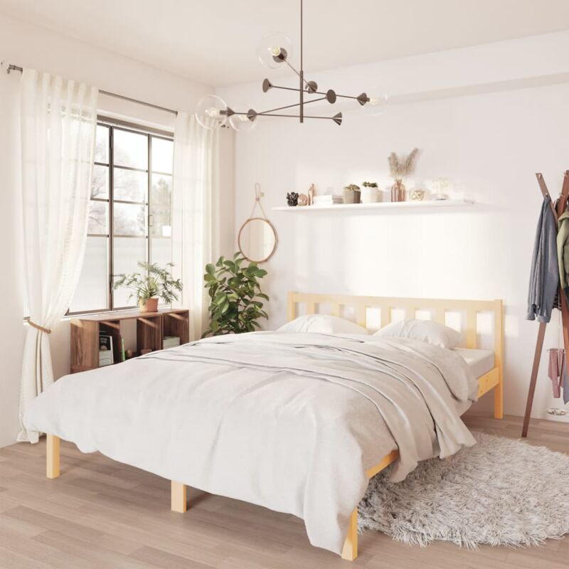 foto del prodotto letto adulto,giroletto,letto matrimonial,struttura del letto legno massello pino 120x190 cm 4ft small double dgvs1418686 bonnevie