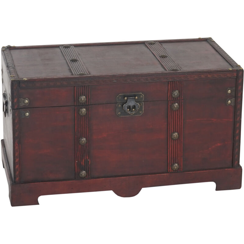 foto del prodotto hhg baule forziere valencia decorativo legno bordi quadrati 23x46x24cm versione m