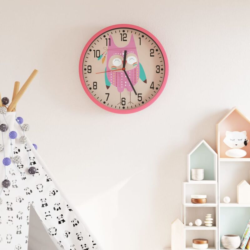 foto del prodotto vidaxl orologio da parete rosa 25,5 cm polistirene e vetro