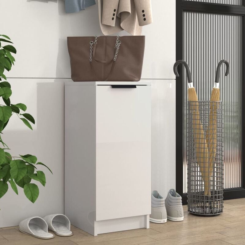 foto del prodotto furniture limited scarpiera bianco lucido 30x35x70 cm in legno