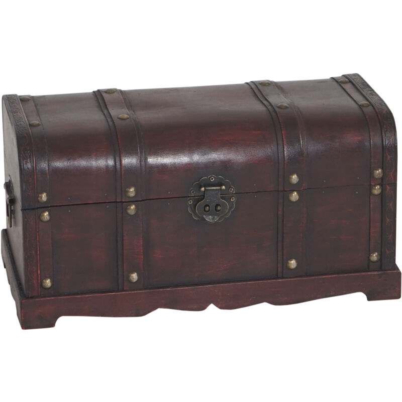 foto del prodotto hhg baule forziere valencia decorativo legno bordi arrotondati 29x57x30cm versione l
