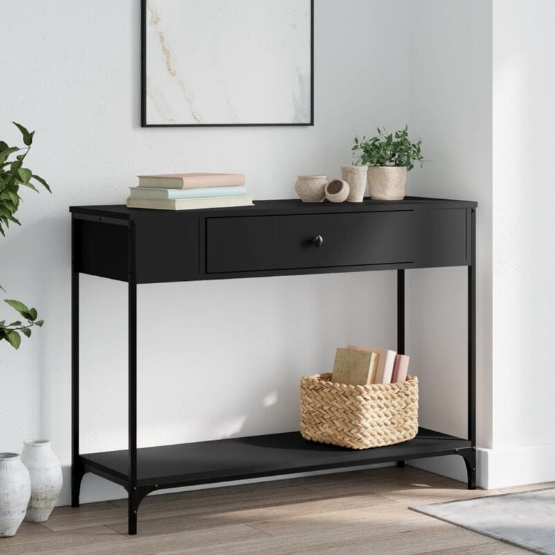 foto del prodotto furniture limited tavolino consolle nero 100x34,5x75 cm in