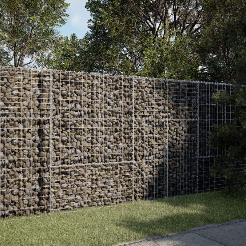 foto del prodotto vidaxl cesto gabbione con copertura 200x100x150 cm in ferro zincato