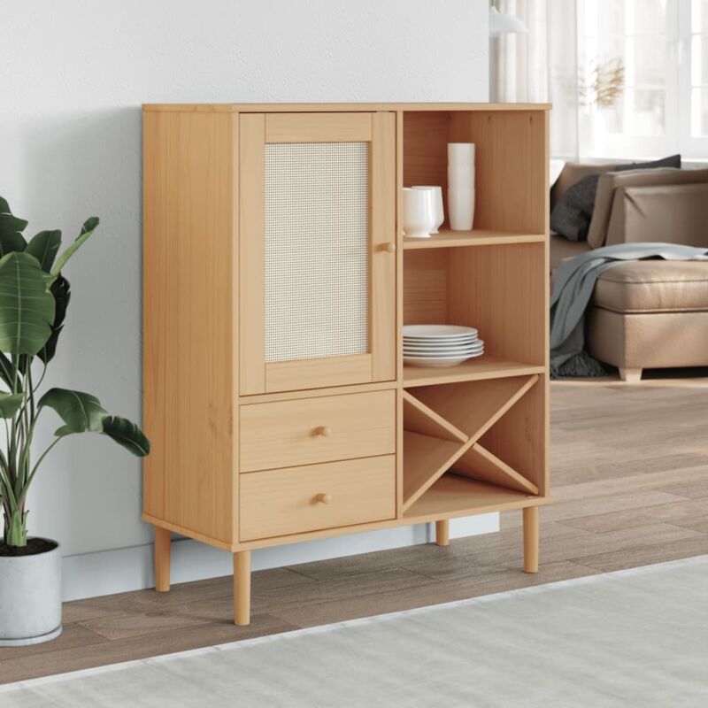 foto del prodotto prolenta premium furniture limited credenza senja aspetto rattan marrone