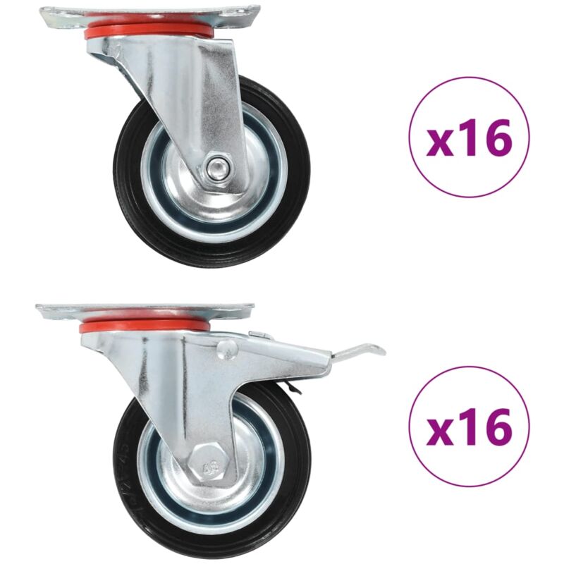 foto del prodotto vidaxl ruote girevoli 32 pz 75 mm