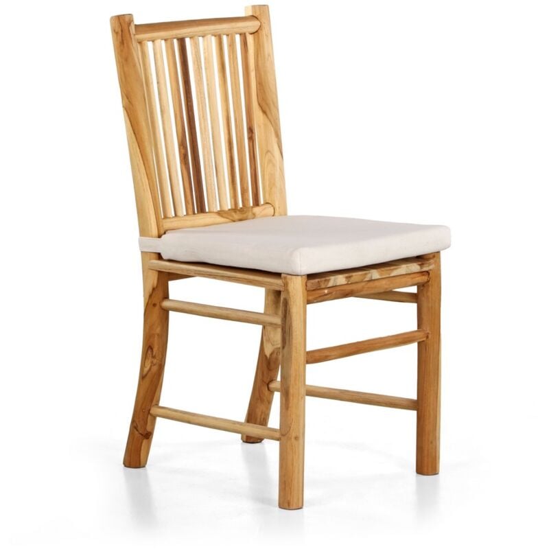 foto del prodotto sedia da esterno in teak riciclato con cuscino ecr shein