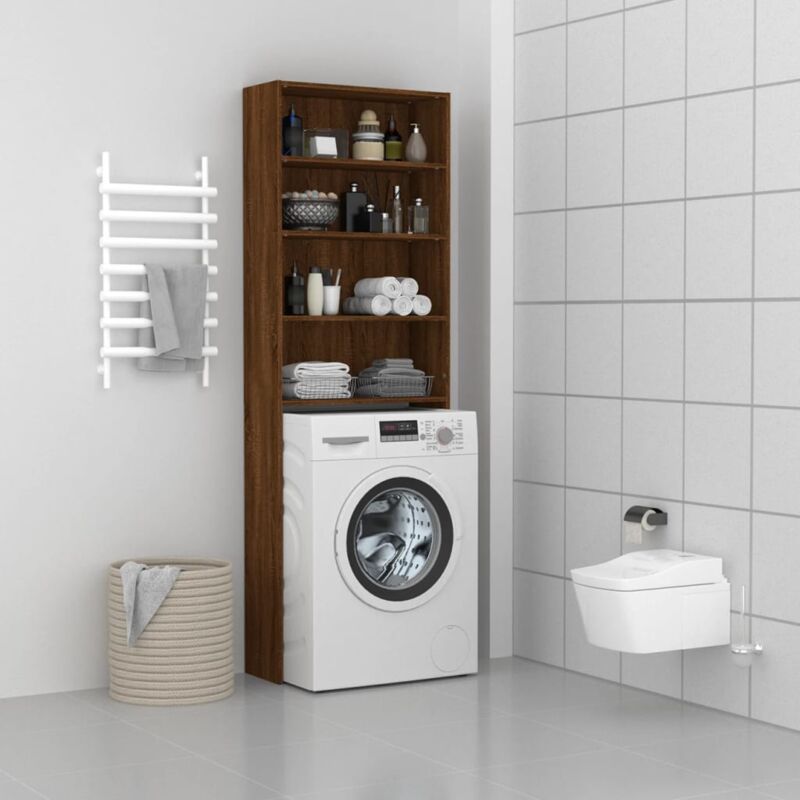 foto del prodotto mobile per lavatrice rovere marrone 64x24x190 cm vidaxl