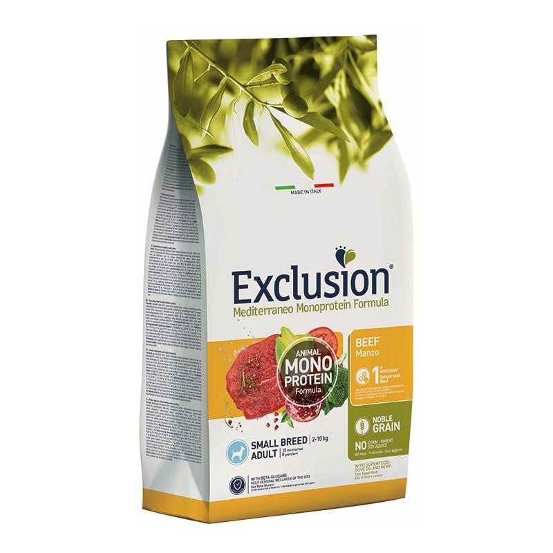 foto del prodotto cane small adult mediterraneo noble grain 500gr manzo exclusion