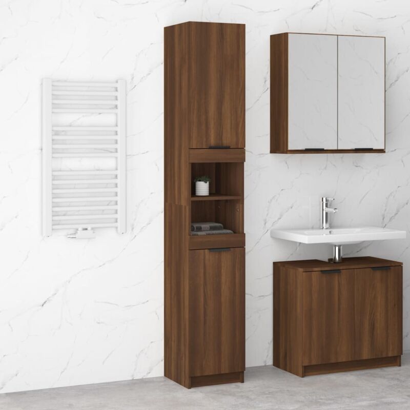 foto del prodotto furniture limited armadietto bagno rovere marrone 32x34x188,5cm