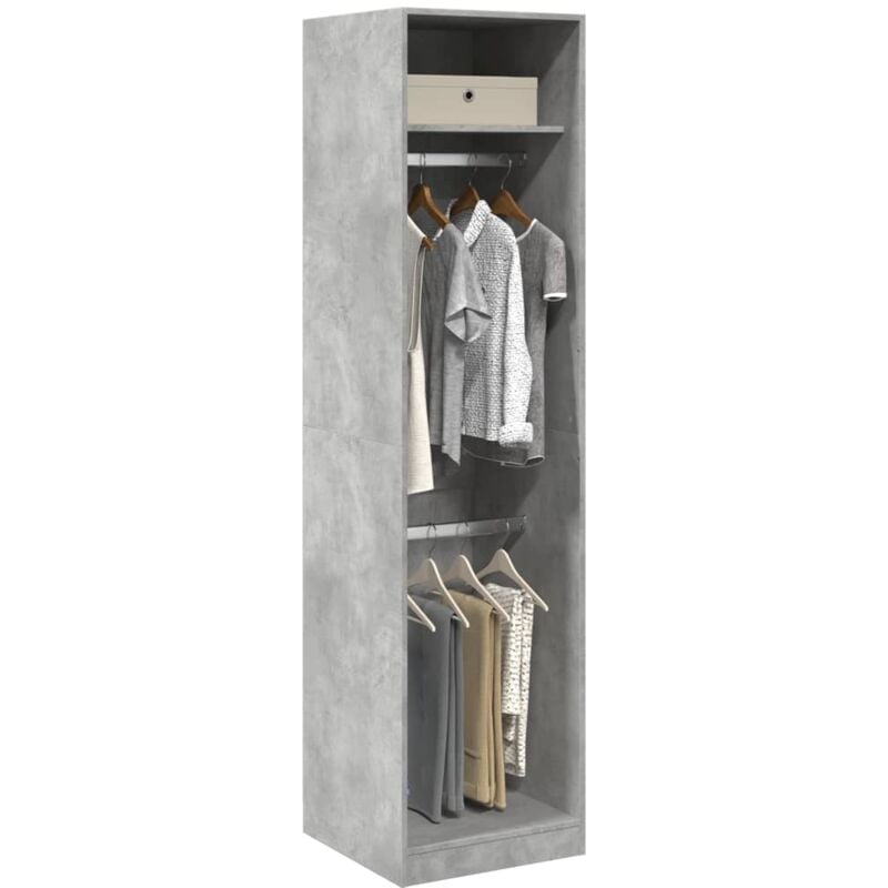 foto del prodotto vidaxl armadio grigio cemento 50x50x200 cm in legno multistrato