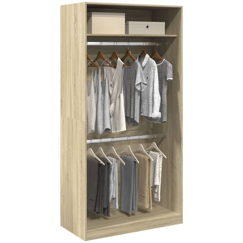 foto del prodotto vidaxl armadio rovere sonoma 100x50x200 cm in legno multistrato