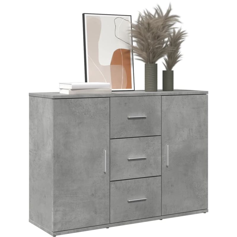 foto del prodotto vidaxl credenza grigio cemento 90,5x29,5x65 cm in truciolato