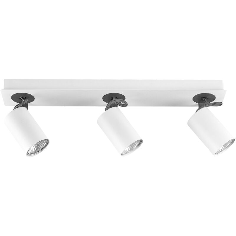foto del prodotto beliani plafoniera industriale metallo 3 fuochi orientabili bianco klip