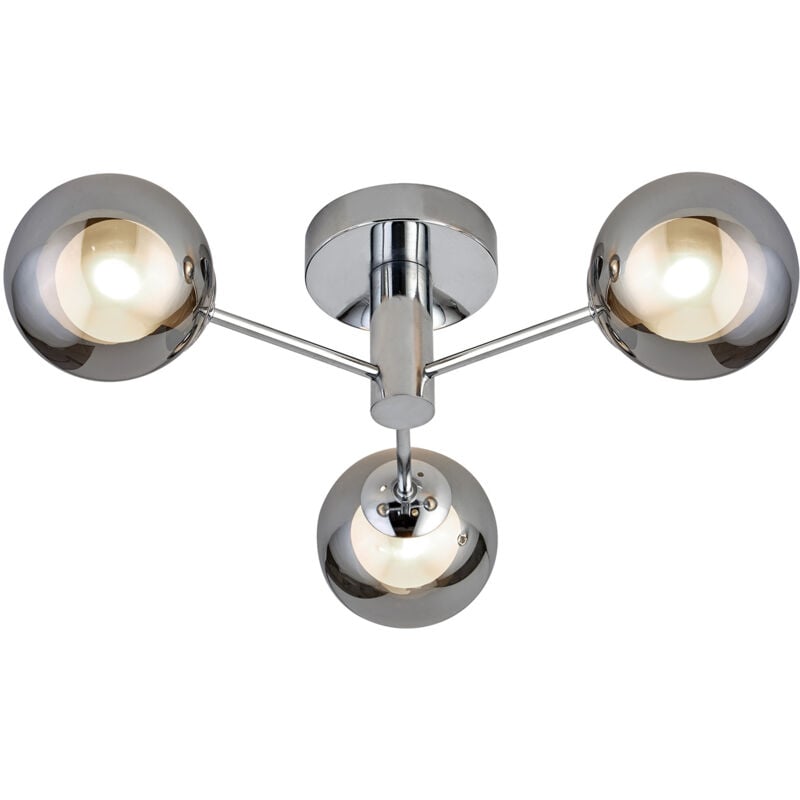 foto del prodotto searchlight plafoniera contemporanea oscar acciaio cromo fum 3 luci g9