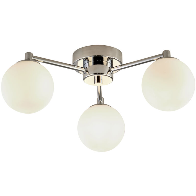 foto del prodotto searchlight plafoniera contemporanea tiberio acciaio cromo bianco 3 luci g9