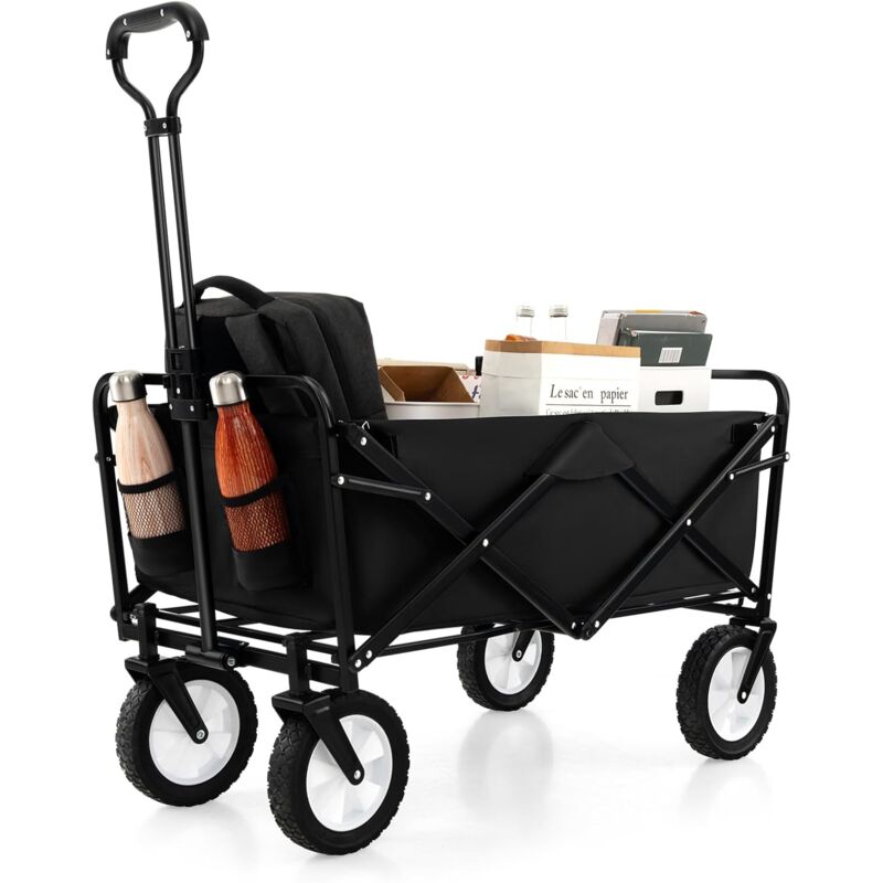 immagine 0 del prodotto carrello pieghevole, carrello da spiaggia con capacit di 82 l, carrello portatile con manico retrattile e borsa di stoccaggio, carrello multiuso con