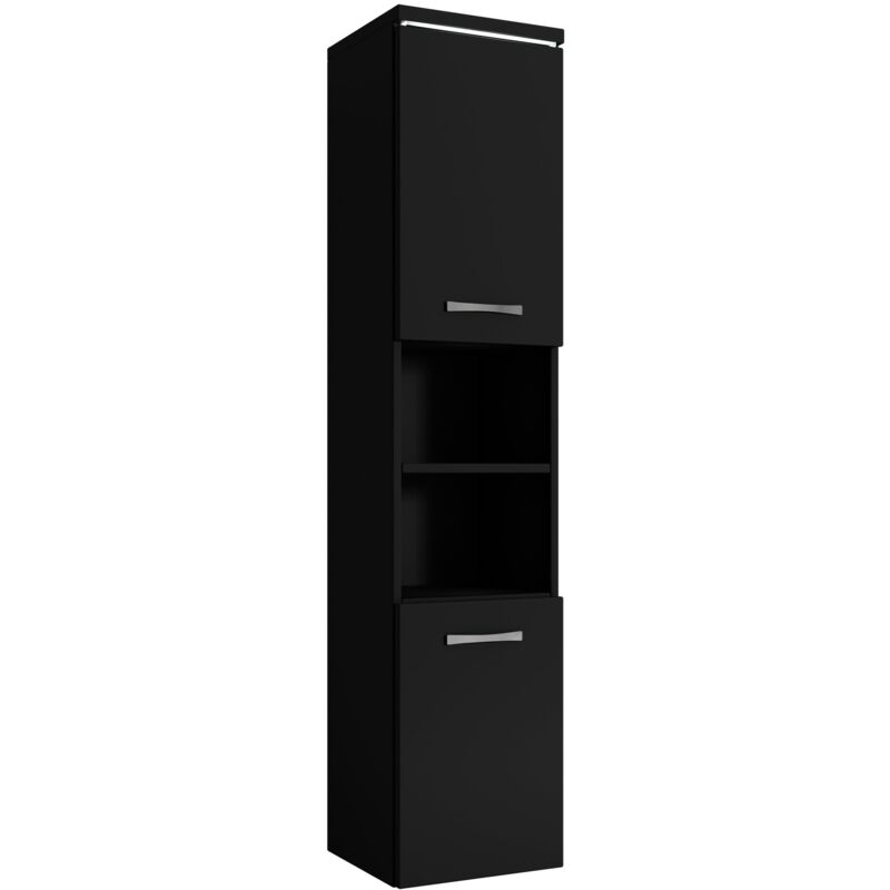 foto del prodotto mobiletto del bagno paso 35 x 35 x 160 cm nero opaco mobiletto armadietto,