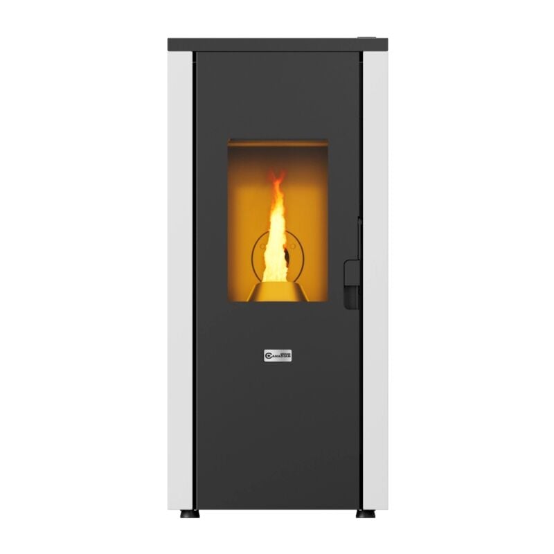 foto del prodotto canadian stove stufa a pellet ermetica design evo bianco 7 kw