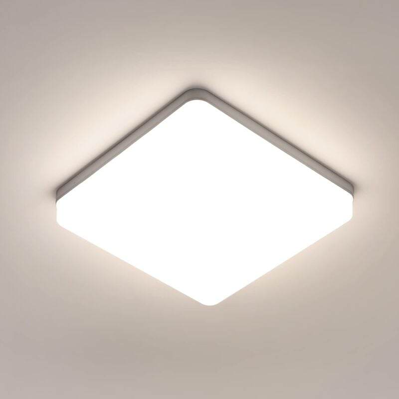 foto del prodotto plafoniere led quadrata moderna bianca, 36w 4050lm luce naturale 4000k per soggiorno camera da letto balcone cucina bagno 23x23x4cm goeco