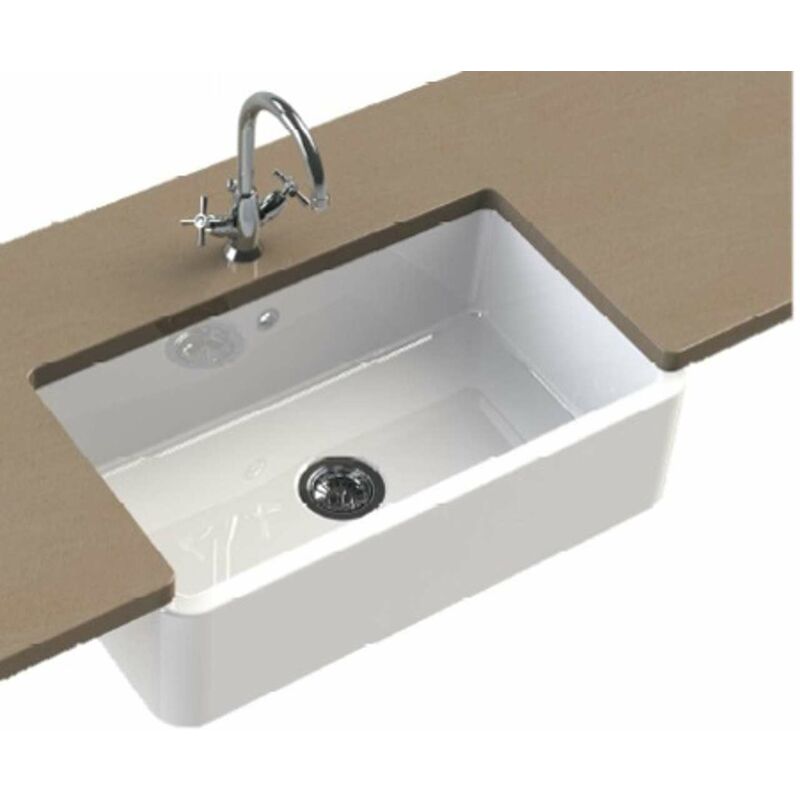 foto del prodotto villae farmhouse lavello in ceramica, 80x46 cm, bianco brillante 525163 blanco