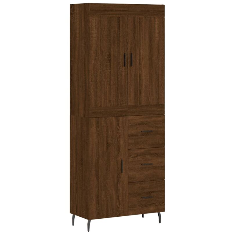 foto del prodotto vidaxl credenza rovere marrone 69,5x34x180 cm in legno multistrato
