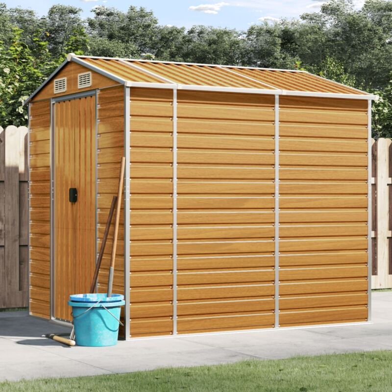 foto del prodotto vidaxl capanno giardino marrone chiaro 191x215x198cm acciaio zincato