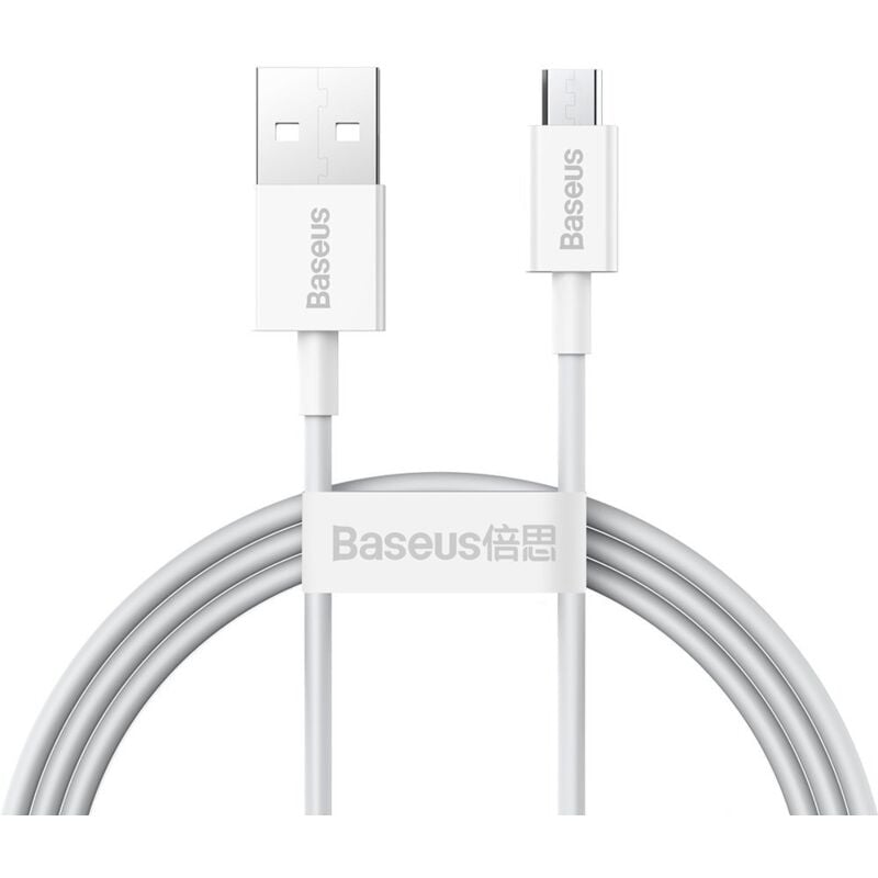 foto del prodotto cavo superior cavo usb microusb per ricarica rapida 2a 1m bianco