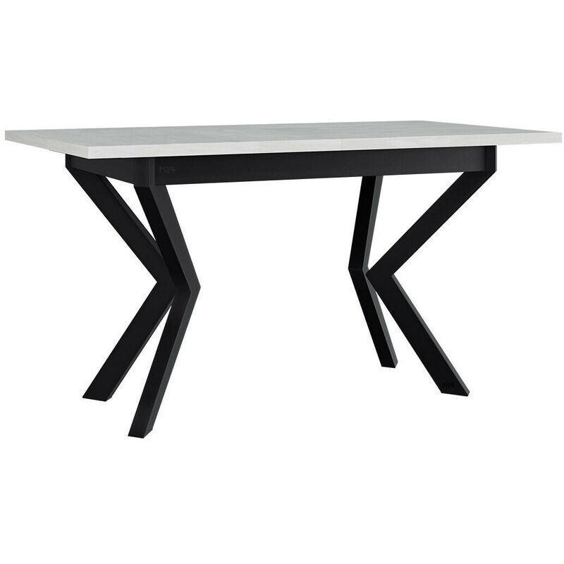 foto del prodotto tavolo victorville 328, bianco nero, 79x80x140cm, con, truciolare laminato, metallo
