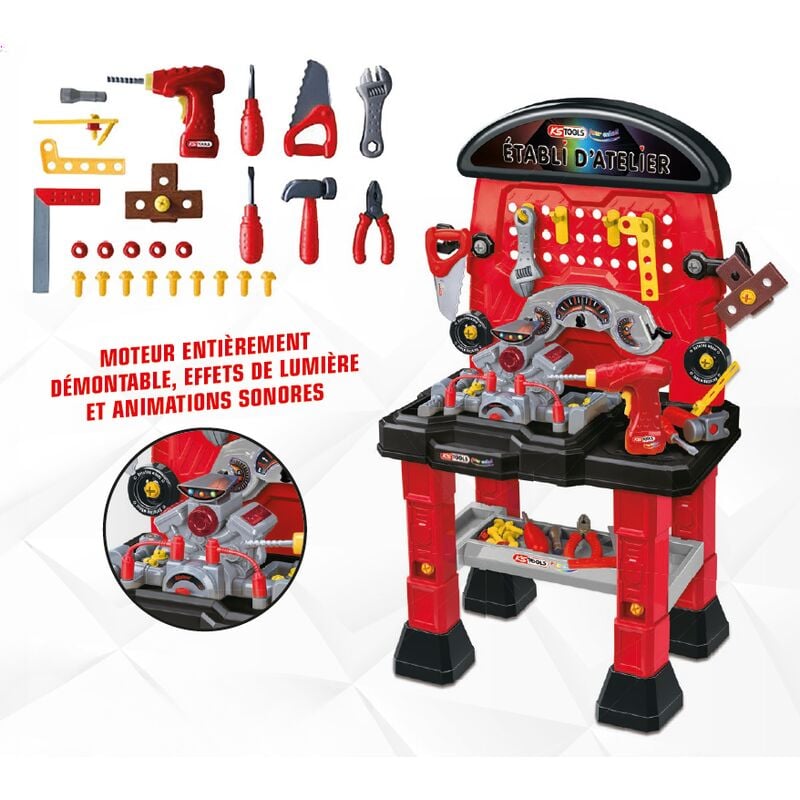 foto del prodotto banco da lavoro da officina kstools per bambini 78 pezzi 100084