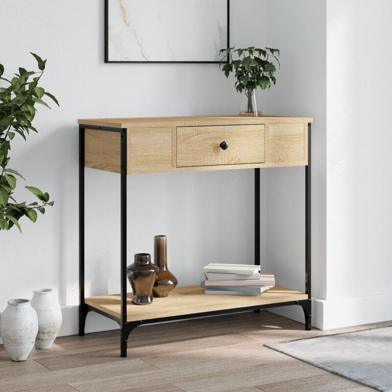 foto del prodotto furniture limited tavolino consolle rovere sonoma 75x34,5x75cm
