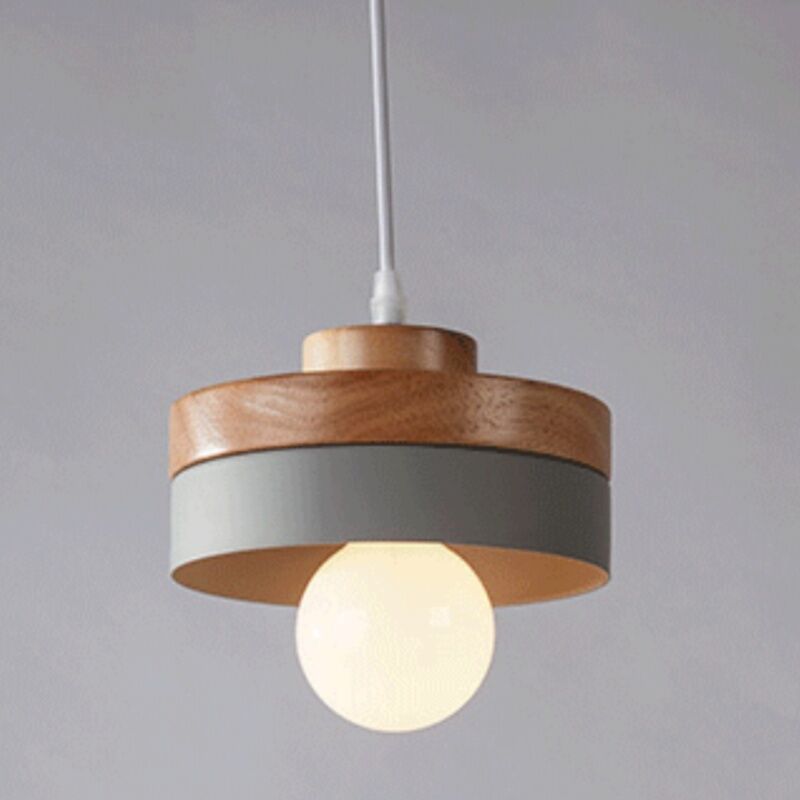 foto del prodotto lampada a sospensione industriale vintage lampadario da soffitto rotondo plafoniera illuminazione art d eco grigio