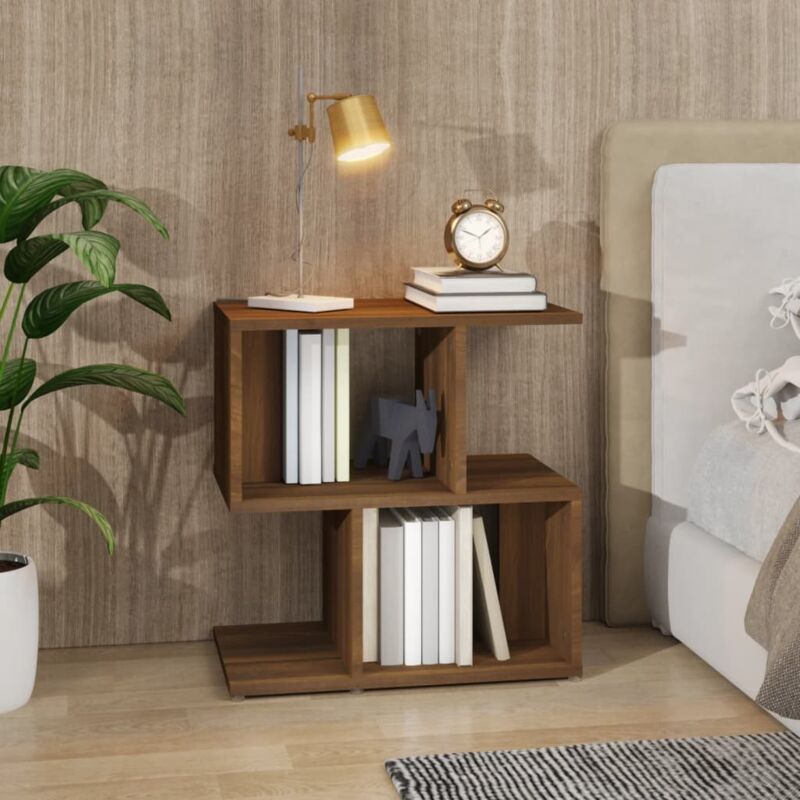 foto del prodotto comodino camera da letto tavolino da salotto rovere marrone 50x30x51,5 cm in legno multistrato bv672952 bonnevie