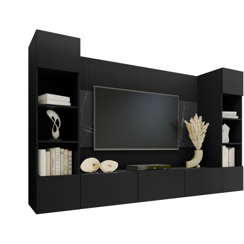 foto del prodotto mobilier1 set mobili soggiorno comfivo 368, nero marmo nero
