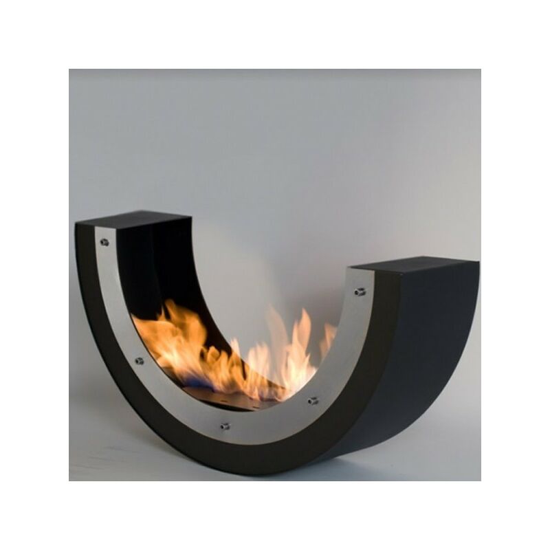 foto del prodotto outinfire erta u biocamino da pavimento freestanding nero inox