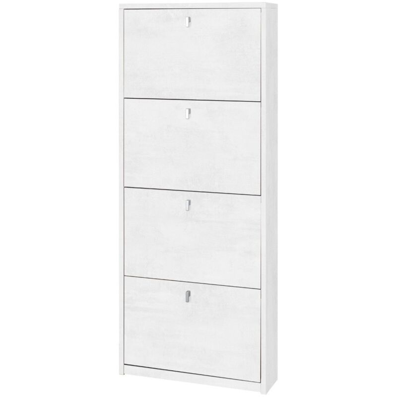 foto del prodotto mobile scarpiera ossido bianco slim 4 ante a ribalta salvaspazio 10 paia scarpe