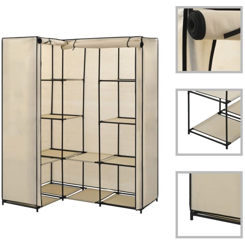 foto del prodotto furniture limited armadio angolare crema 130x87x169 cm