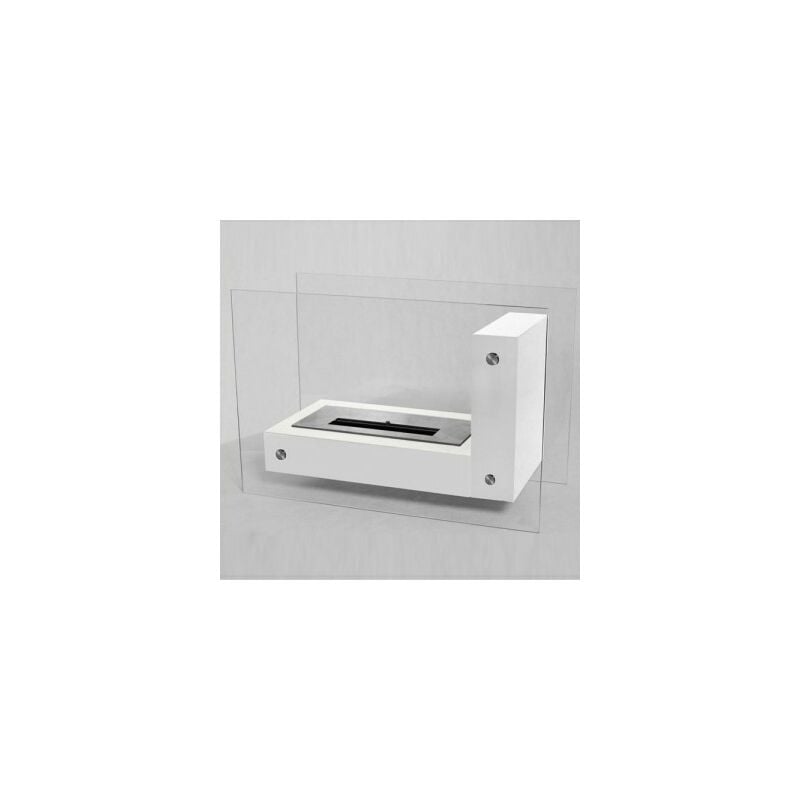 foto del prodotto outinfire apo l glass biocamino da pavimento freestanding bianco