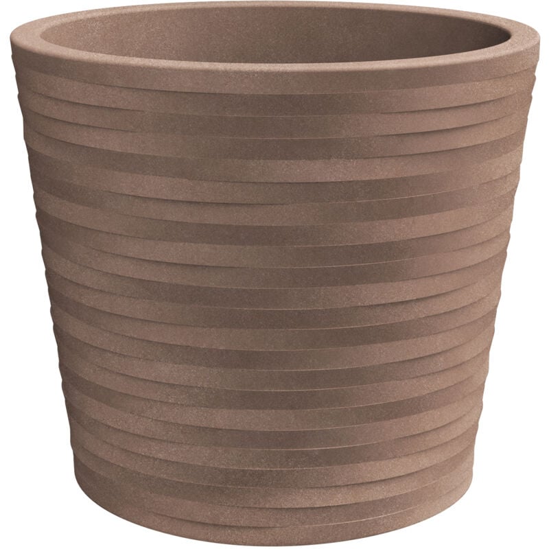 foto del prodotto nicoli vaso tondo resina hermes elegance cm. 40 avana