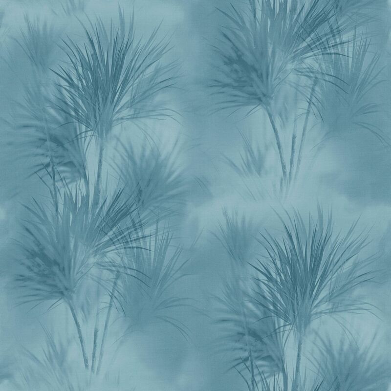 foto del prodotto profhome carta da parati natura 372754 carta da parati tnt liscia con ornamenti floreali opaca blu 5,33 m2