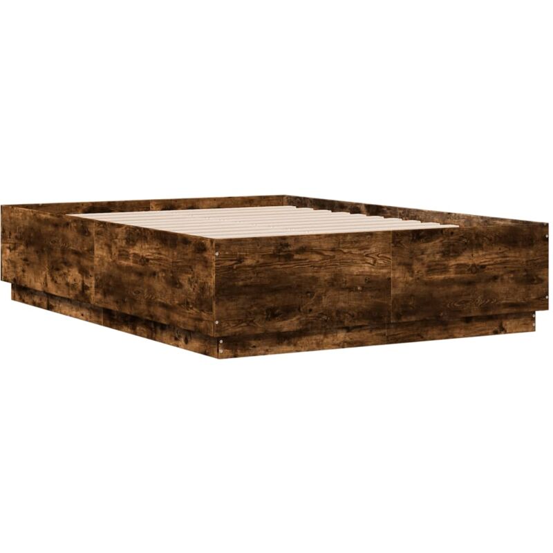 foto del prodotto giroletto con luci led rovere fumo 140x190 cm legno multistrato vidaxl