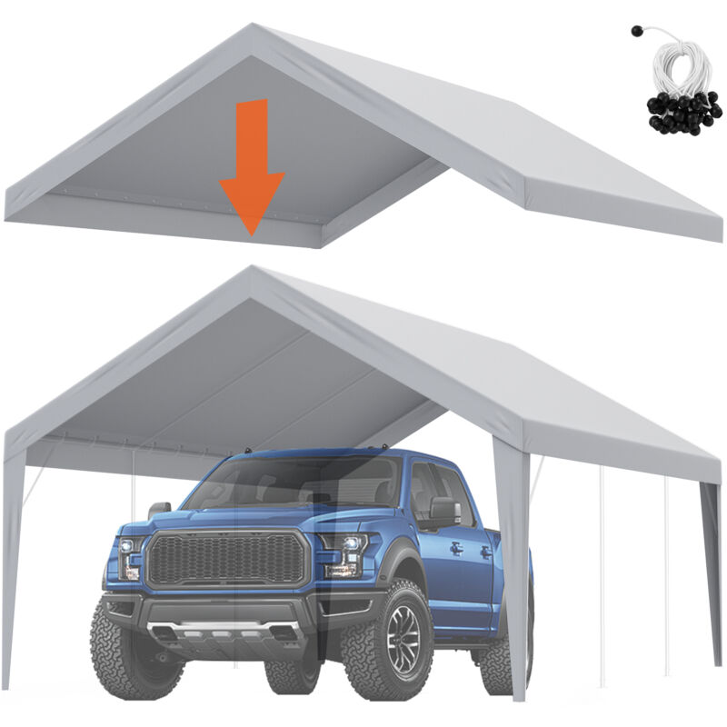 foto del prodotto mophorn vevor tenda sostitutiva per posto auto coperto 4x6m, telo per tenda da garage, impermeabile e protetto dai raggi uv solo copertura