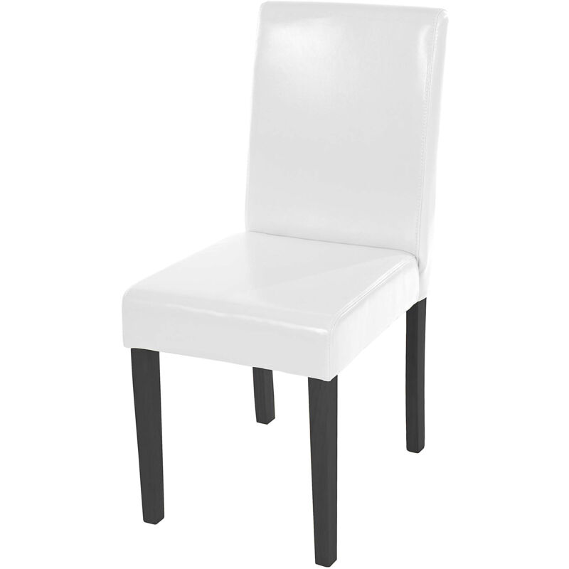 foto del prodotto sedia littau pelle soggiorno cucina sala da pranzo 43x56x90cm bianco piedi scuri