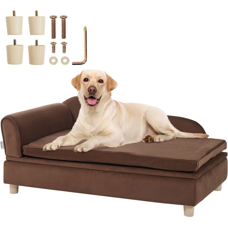 foto del prodotto vevor divano per animali domestici 910 x 585 x 415 mm divano per cani gatti di taglia grande,divano letto per cani morbido vellutato, divano per cani